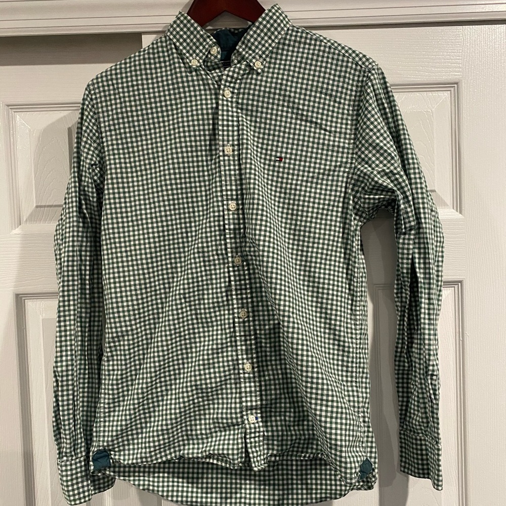 Tommy Hilfiger Mens Green Button Up Size Small